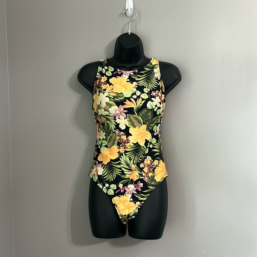Hurley one pice swim suit, tropical design